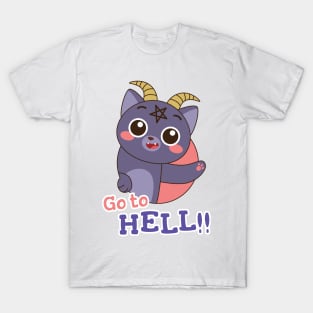 Cute Go To Hell Kitten T-Shirt